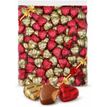 Smiling Sweets Reese's milk chocolate peanut butter hearts front view transparent bulk gift bag