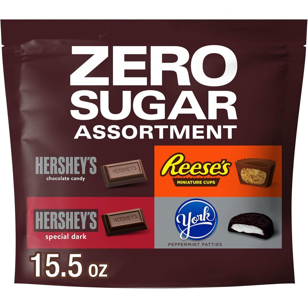Hershey's, Reese's And York Zero Sugar Assorted Chocolate Candy Variety Bag Fifteen Point Five Ounce