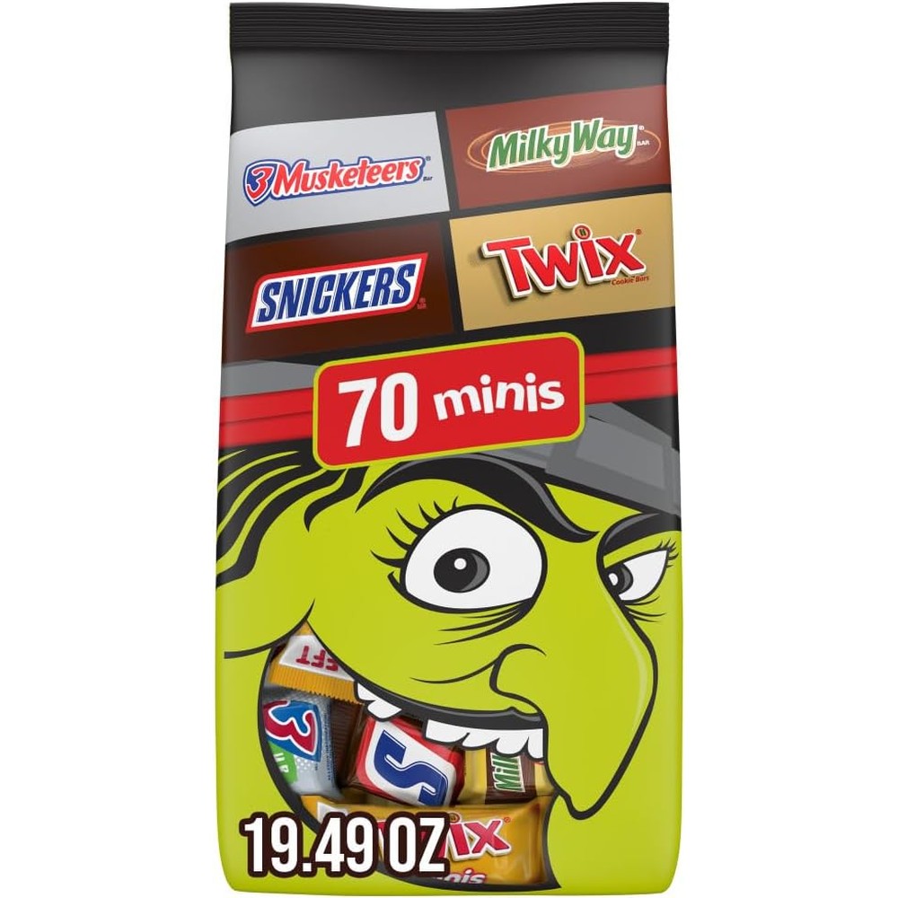 Mars Snickers Twix Milky Way And 3 Musketeers Halloween Candy Miniature Chocolate Variety Pack Seventy Count Nineteen Point Forty Nine Ounce