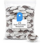 Triplenet Pricing Dark Chocolate Nonpareils Gourmet Bulk Chocolate Discs with Crisp White Sugar Seeds Two Pound