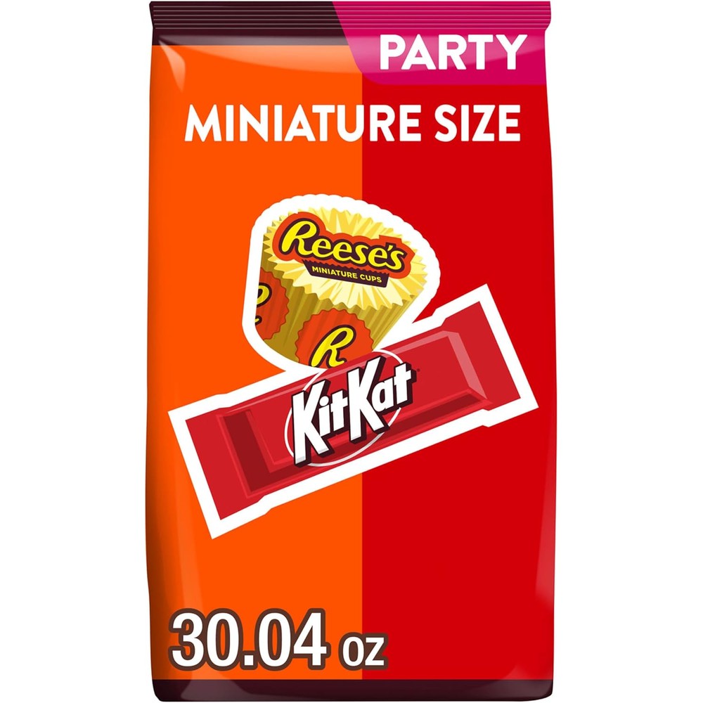 Kit Kat And Reese's Miniatures Assorted Milk Chocolate Candy Party Pack, 30.04 Ounce