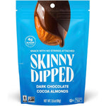 SkinnyDipped Dark Chocolate Cocoa Almonds Roasted Nut Snack With Plant Protein And Gluten Free Three Point Five Ounce Bag