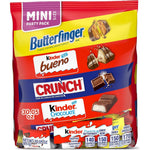 Butterfinger, Kinder Bueno, CRUNCH, and Kinder Chocolate, Assorted Candy Variety Pack, Mini Candy Bars, 30.05 Ounces
