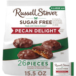 Russell Stover Sugar Free Pecan Delight Chocolate Candy Sweetened With Stevia Extract Crunchy Pecans And Chewy Caramel Bag 15.5 Ounce