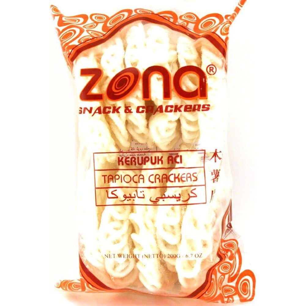 Zona Kerupuk Aci Authentic Indonesian Tapioca Crackers Pack Of 3 Traditional Fried Snacks