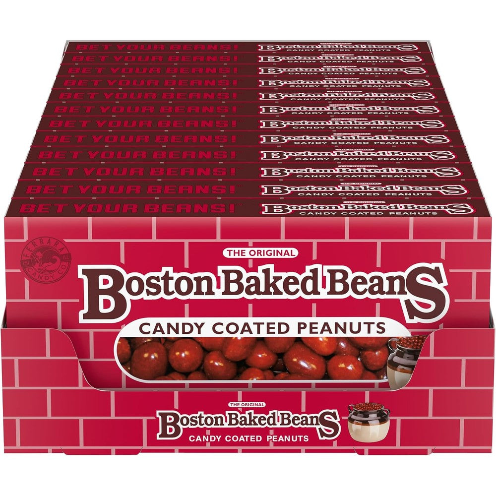 Ferrara Wonka Boston Baked Beans Candy Coated Peanuts Sweet And Salty Movie Theater Candy Box Pack Of Twelve Four Point Three Ounce Boxes