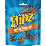 Flipz Salted Caramel Pretzels Crunchy Multigrain Pretzels Coated In Smooth Salted Caramel With Chocolate Drizzle 90 Gram Bag