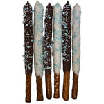 The Brittle Box Candy Co. Baby Blue Chocolate Covered Pretzel Rods 12 Count Authentic USA Imported Gourmet Snack
