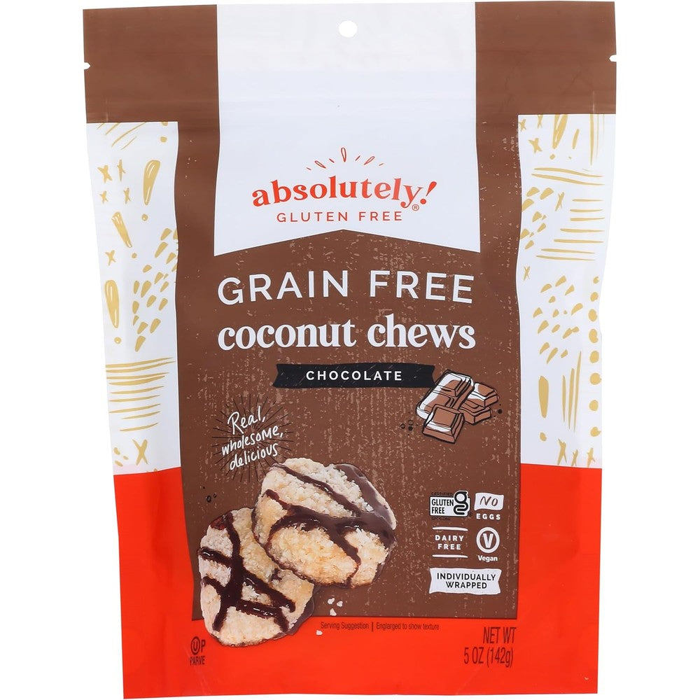 Absolutely Gluten Free Raw Coconut Chews With Chocolate And Cocoa Nibs 5 Ounces
