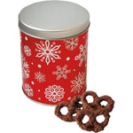 Vermont Nut Free Chocolates Warm Wishes Holiday Tin Nut Free Milk Chocolate Covered Mini Twist Pretzels 7 Ounces