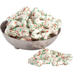 Fox Valley Traders Mrs. Kimball's White Christmas Tree Pretzels, Festive Holiday Shaped Snacks With White Chocolate And Sprinkles, 16 Ounce