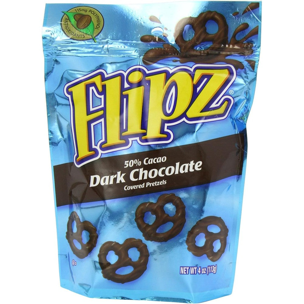 DeMet's Flipz Dark Chocolate Covered Pretzels 113 Grams Pack Of 2 Authentic USA Imported Snack