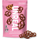 Unreal Milk Chocolate Covered Pretzels Gluten Free Snacks 3.5 Ounce Bag