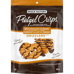 Snack Factory Milk Chocolate And Caramel Pretzel Crisps Drizzlers 155 Grams Imported USA Snack