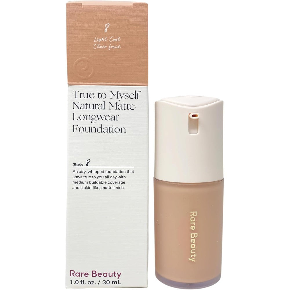 Rare Beauty True To Myself Natural Matte Longwear Foundation 8 Light Cool One Fluid Ounce Thirty Milliliters Three In One Self Priming Base