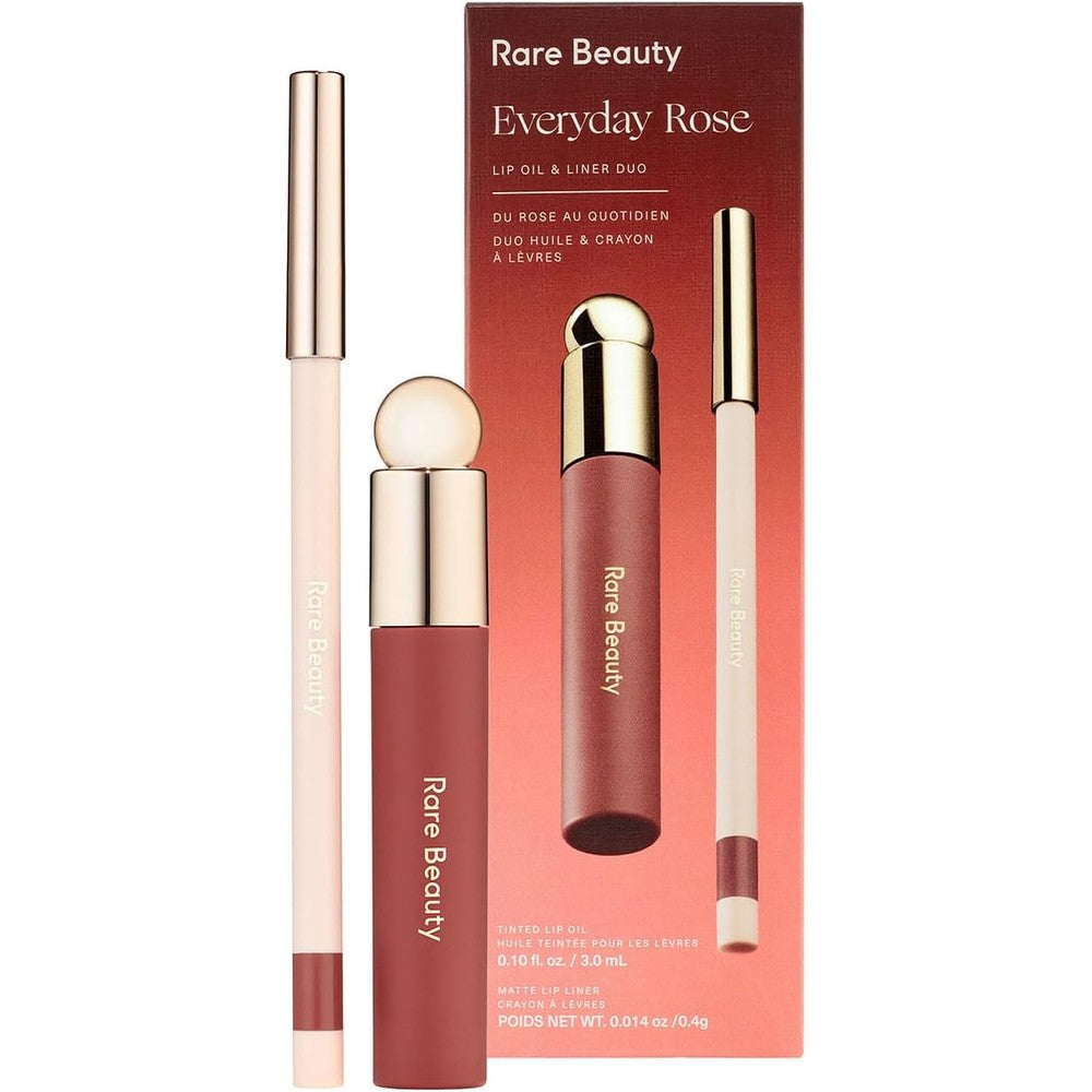 Rare Beauty by Selena Gomez Everyday Rose Lip Oil and Liner Duo Gift Set Featuring Full Size Soft Pinch Tinted Lip Oil and Kind Words Matte Lip Liner