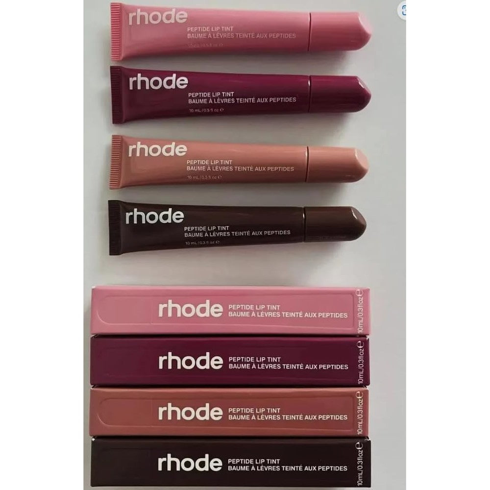 Rhode Peptide Lip Tints Set of four shades showing product tubes front view