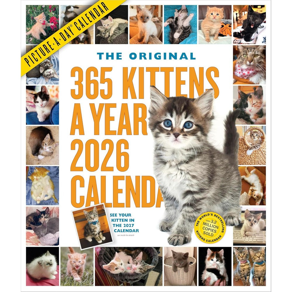 365 Kittens-A-Year Picture-A-DayÂ® Wall Calendar 2026: The World's Favorite Kitten Calendar