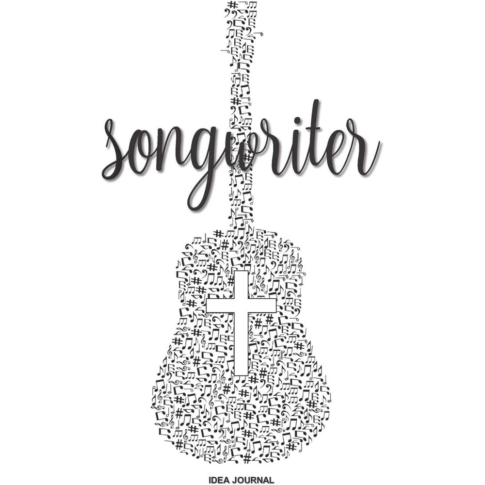 SONGWRITER IDEA JOURNAL: Christian Songwriting 6x9 Blank Tab Lyric Music Notes Book for Guitar Players with Guitar and Cross