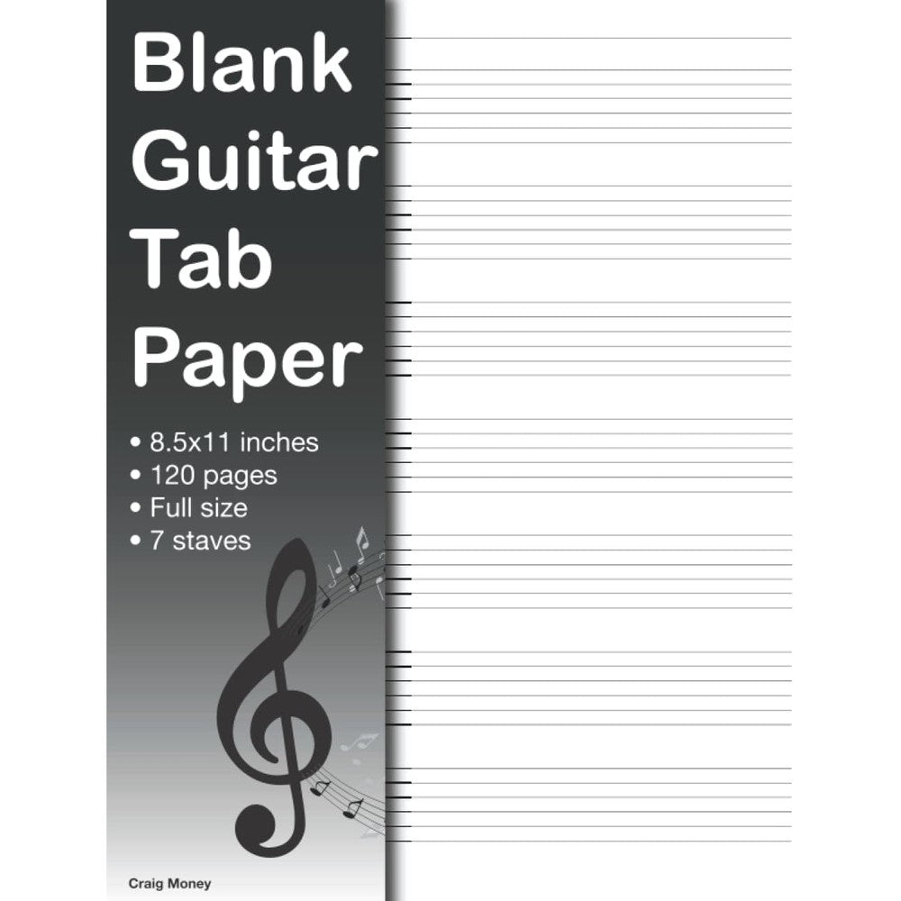 Blank Guitar Tab Paper: Large Print Guitar Tablature Manuscript Paper for Serious Students & Teachers.