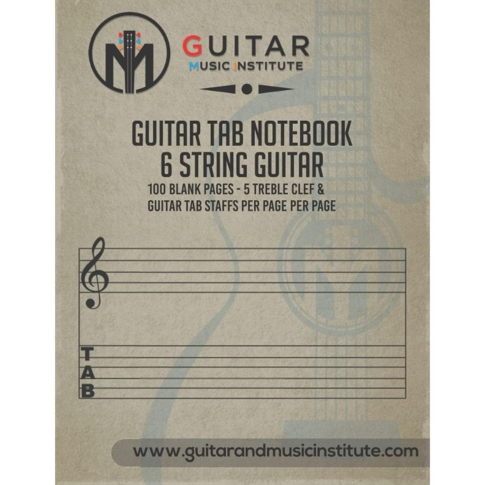 Guitar Tab Notebook - 6 string guitar 100 blank pages: - 5 treble clef & guitar tab staffs per page (Guitar Resources Series)