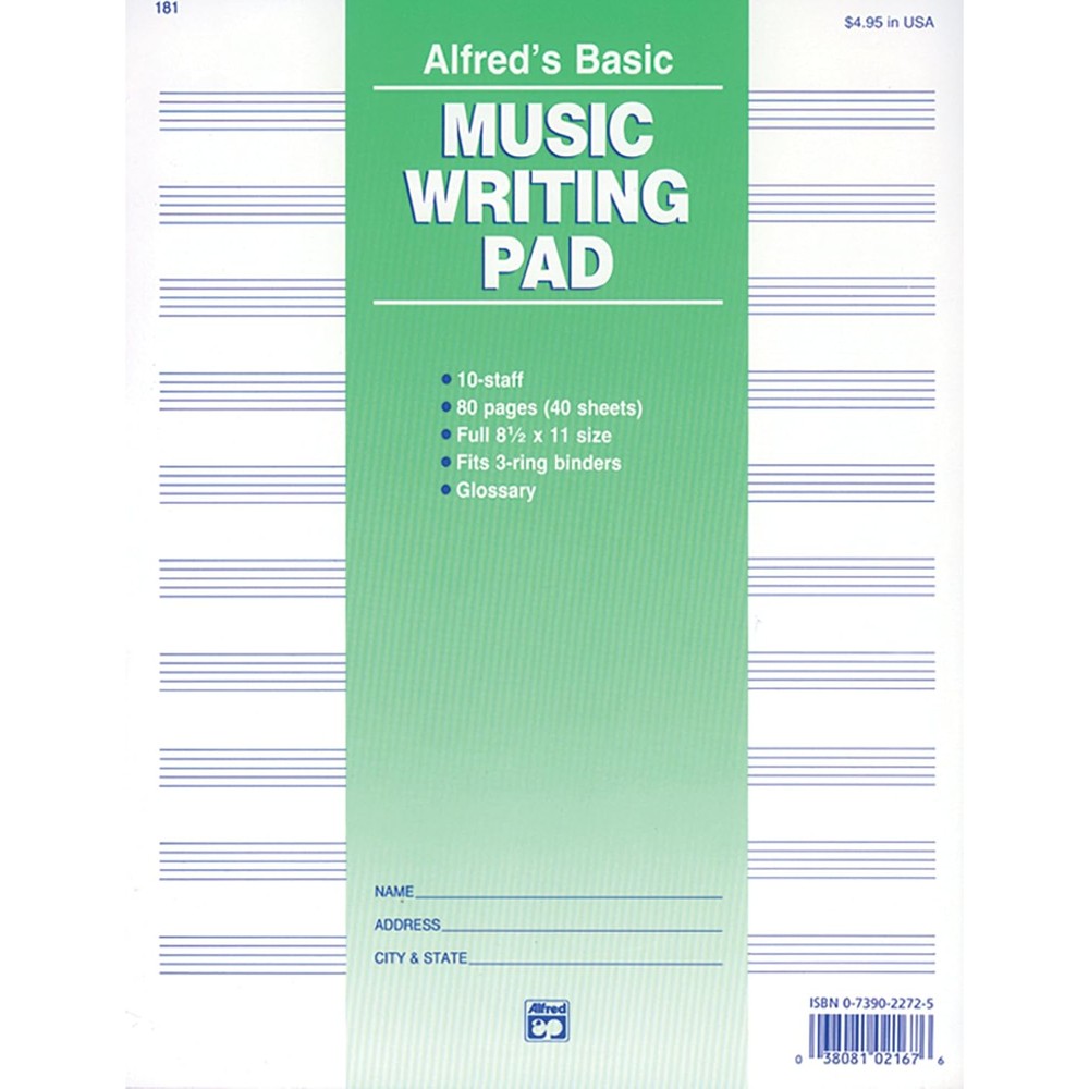 Alfred's Basic Music Writing Pad