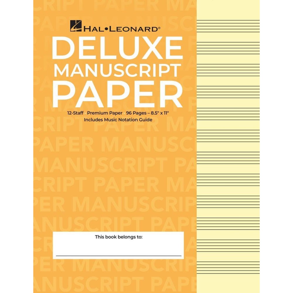 Deluxe Wirebound Super Premium Manuscript Paper Gold Cover | Music Notation Book for Musicians and Composers | Staff Paper with 12 Staves per Page | Blank Sheet Music Notebook