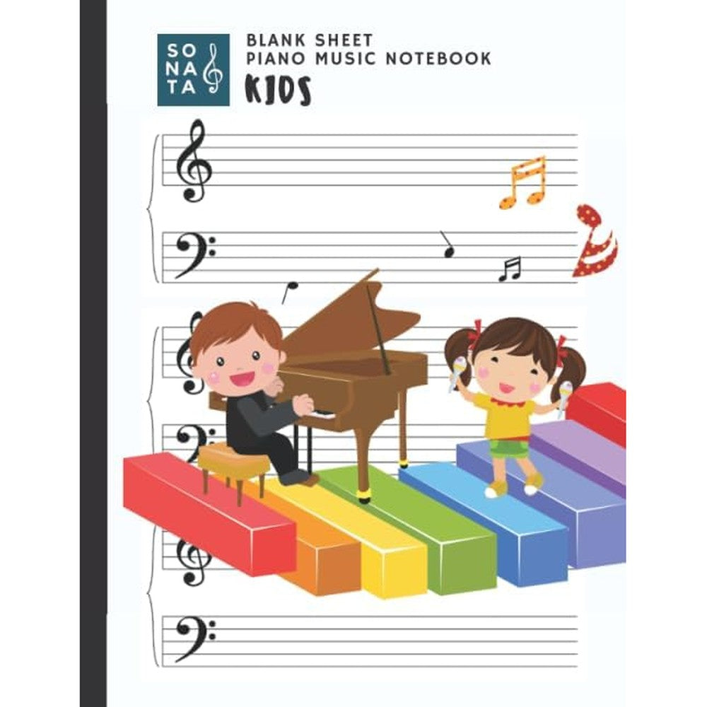 Blank Sheet Piano Music Notebook Kids: Wide Staff Music Notebook for Kids with 100 Pages of Blank Wide Staff Music Manuscript Paper | Music Staff ... Piano Music Lover Classic White Cover (Large)