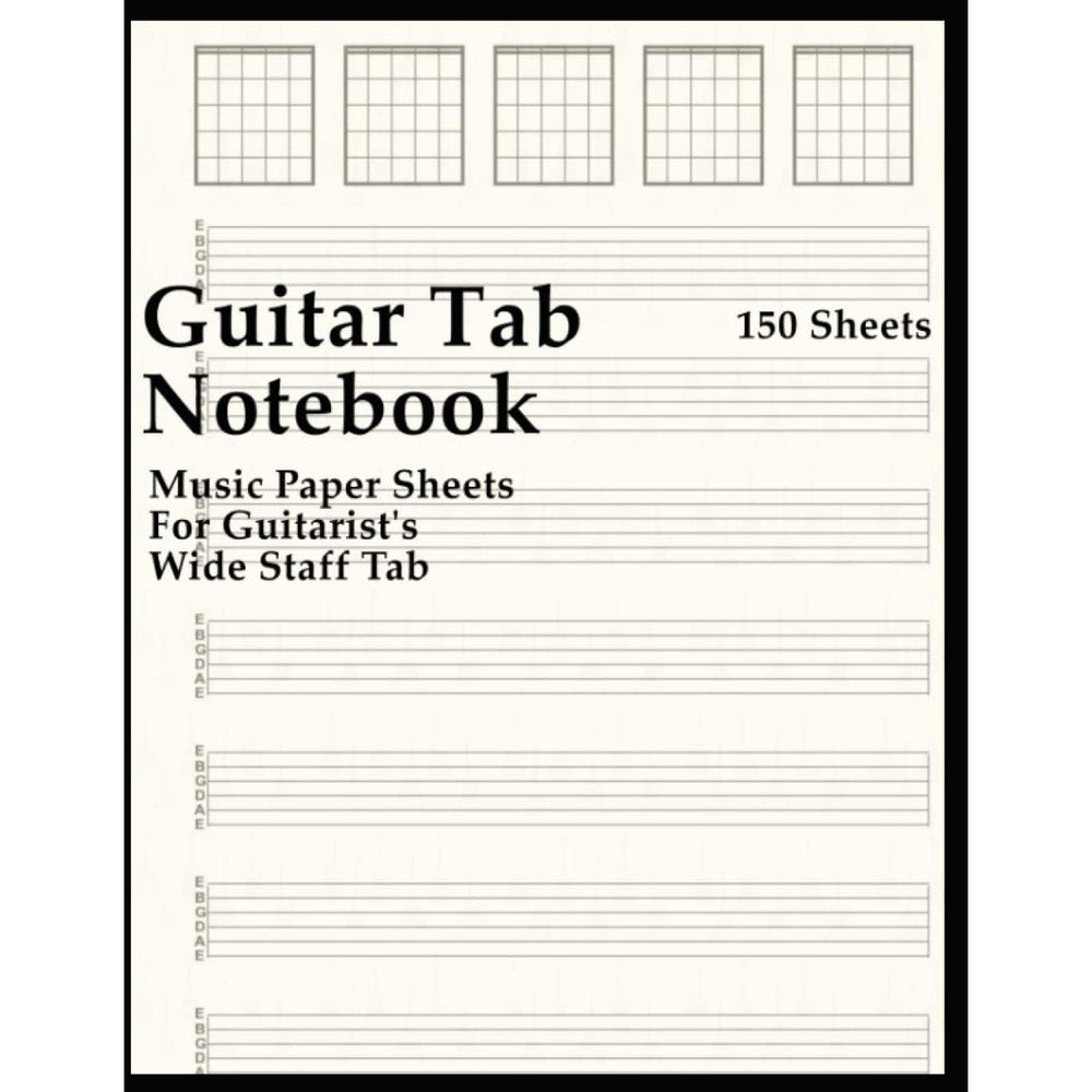 Guitar Tab Notebook: 150+ page blank 6 string guitar tablature notebook 8.5x11