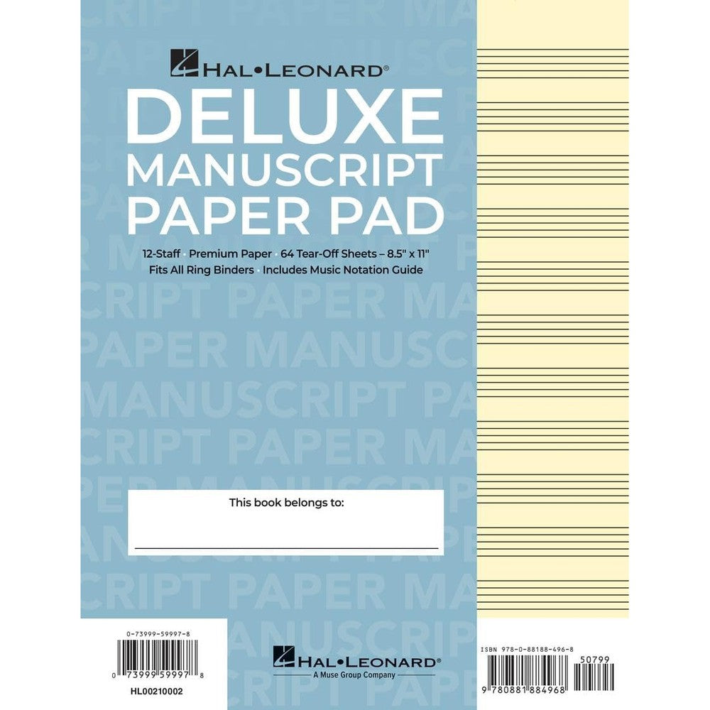 Manuscript Paper (Deluxe Pad)(Blue Cover)