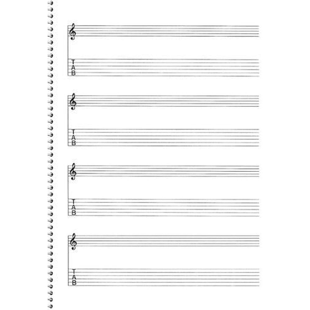 Passatino Guitar Manuscript Paper | Spiral Notation Book for Music Students and Teachers | 4-Stave Pages with Tablature and 16 Chord Boxes per Sheet | Songwriting and Sheet Music Practice Book