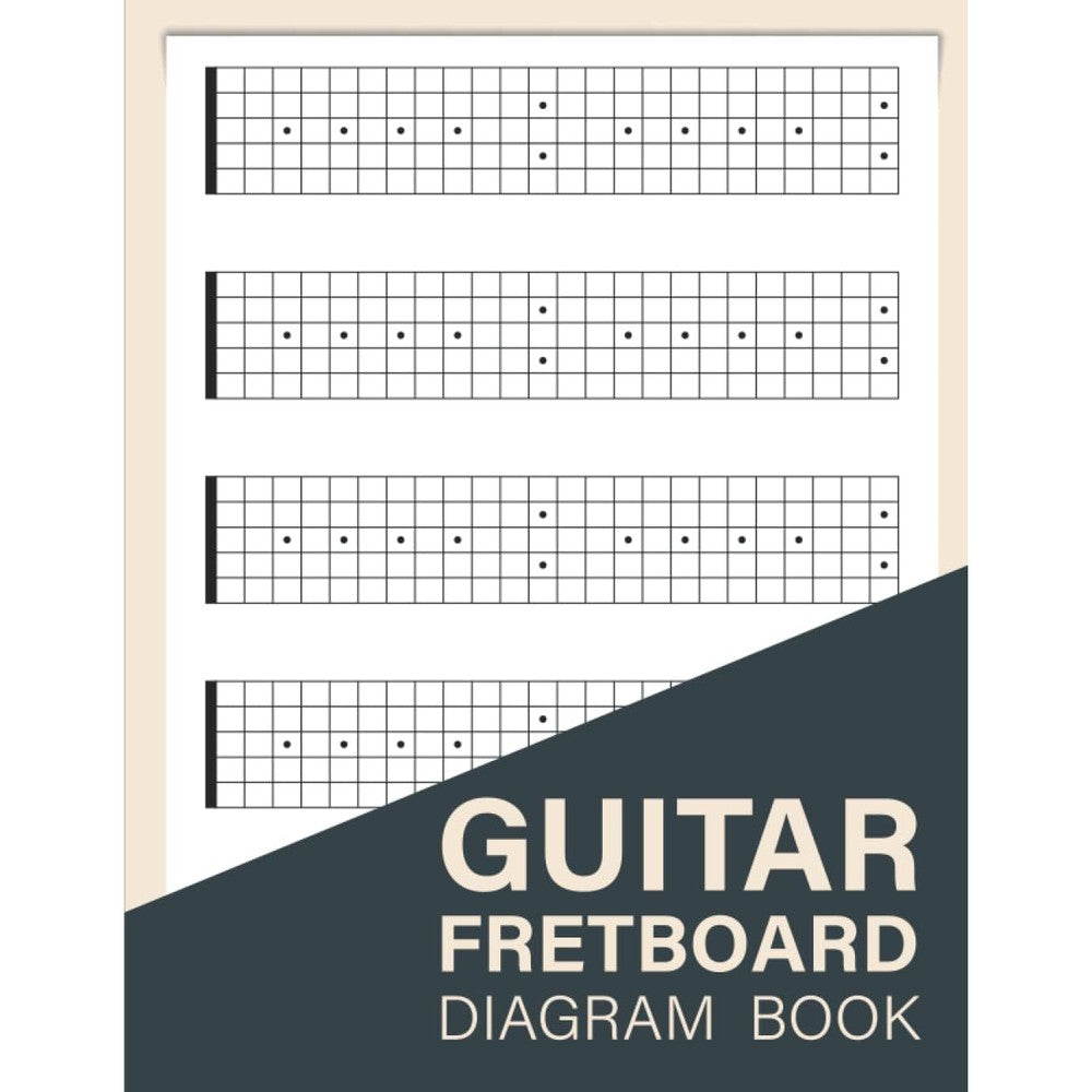 Guitar Fretboard Diagram Book: Guitar Neck Diagram Notebook, Blank Guitar Fretboard Charts, Full 24 Fret Neck Diagrams For Teachers, Students And Musicians, 120 Pages