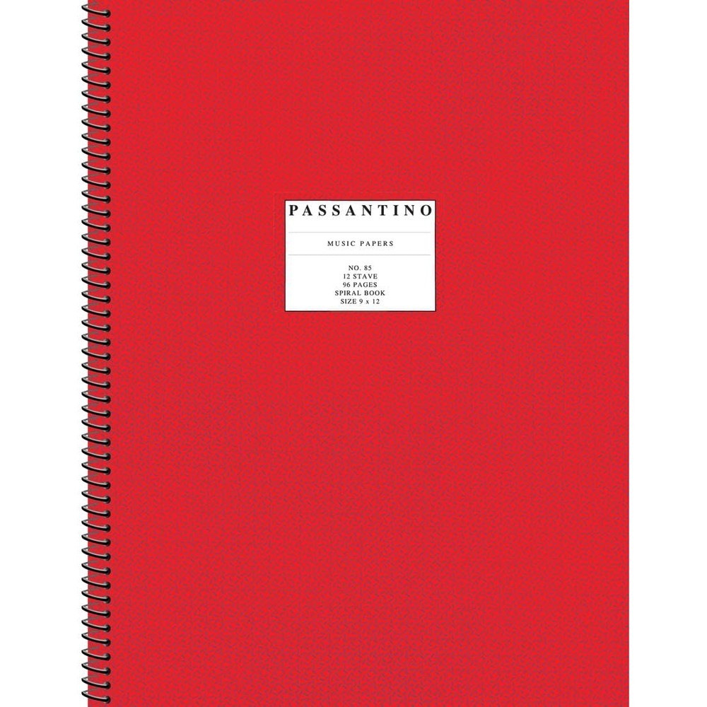 Passantino Spiral Book 12-Stave Manuscript Paper | 96 Pages of High-Quality Staff Paper for Composers, Students and Teacher | Durable Spiral-Bound ... Notation Practice (Passantino Music Papers)