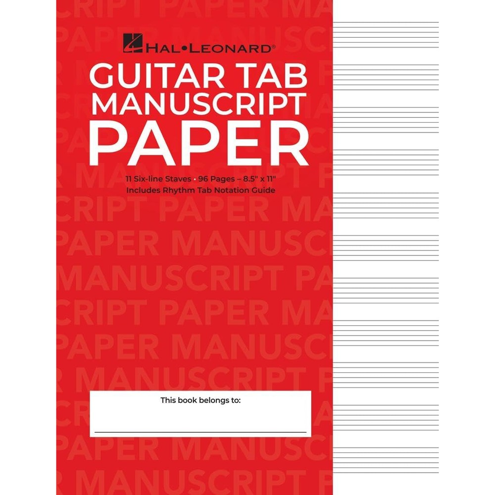 Guitar Tablature Manuscript Paper Wire-Bound | Blank Sheet Music Book | 11 Tablature Staves Per Page for Guitarists and Composers