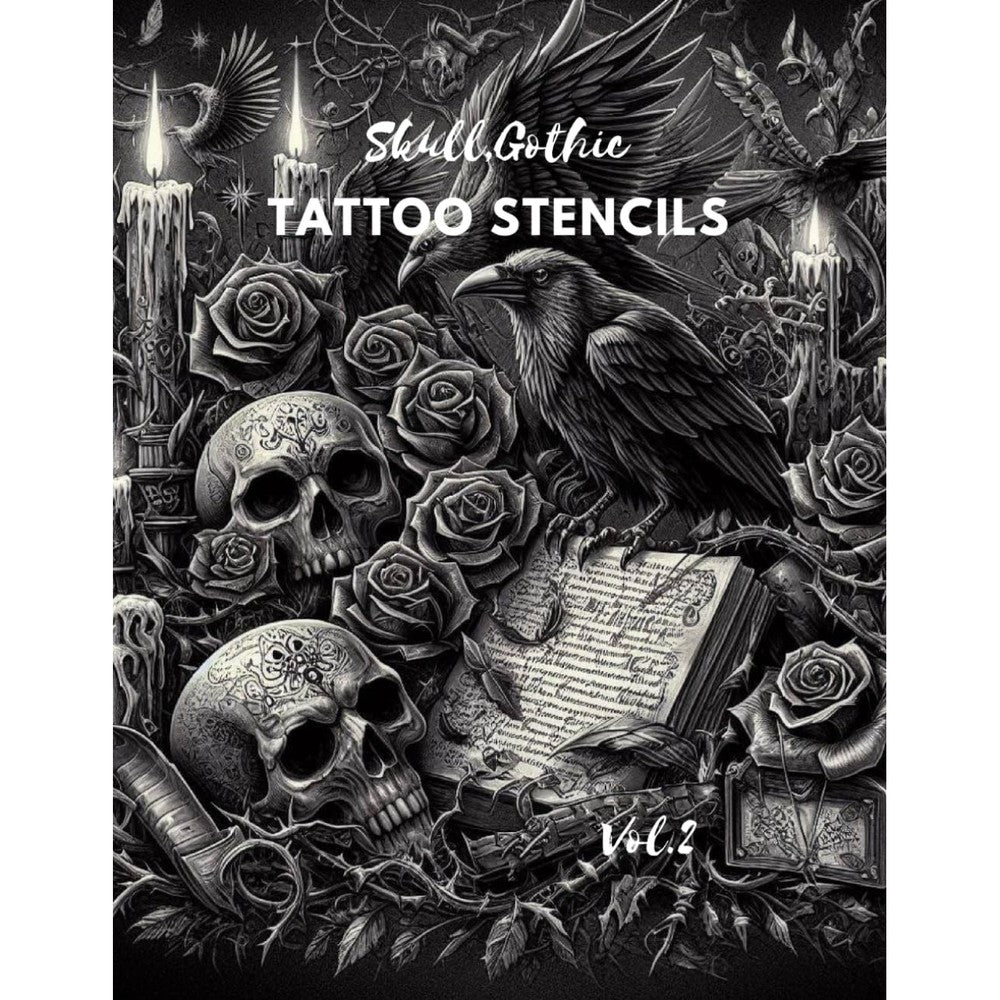 Skull gothic tattoo stencils: Tattoo design