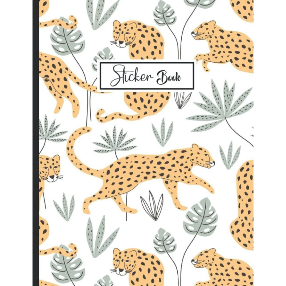 Sticker Book: Blank Sticker Collection Book for Girls with Leopard .