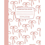 Composition Notebook: Pink Bow Pattern: 100 pages, Wide Ruled, 7.5"x9.25"