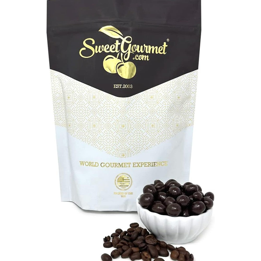 FUNTASTY SweetGourmet Dark Chocolate Covered Espresso Coffee Beans Whole Roasted Arabica Beans in Bittersweet Chocolate Two Pounds
