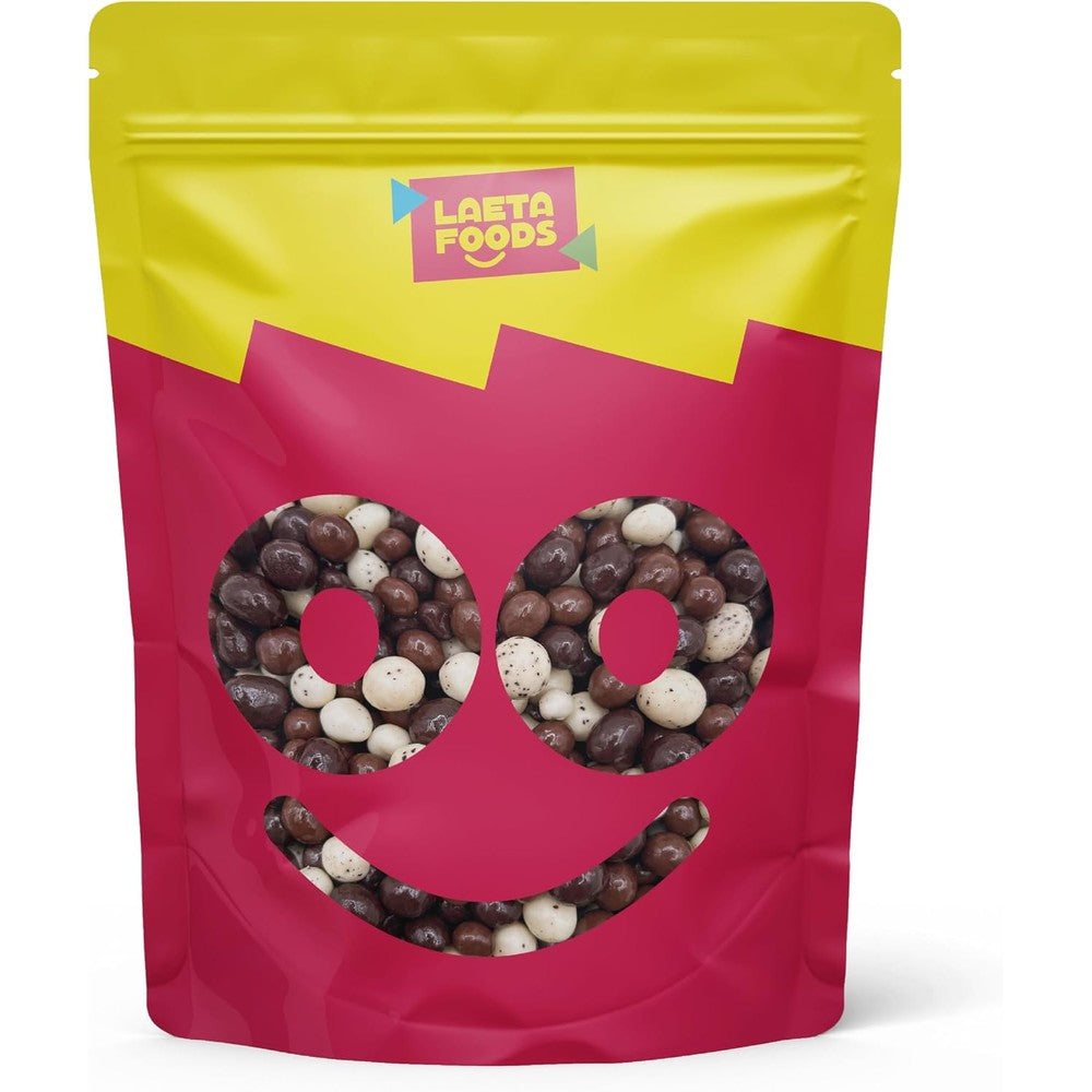 Laetafood Chocolate Covered Espresso Coffee Beans Tricolored Bulk Candy 2 Pound Bag Dark Milk And White Chocolate Coated Roasted Coffee Beans