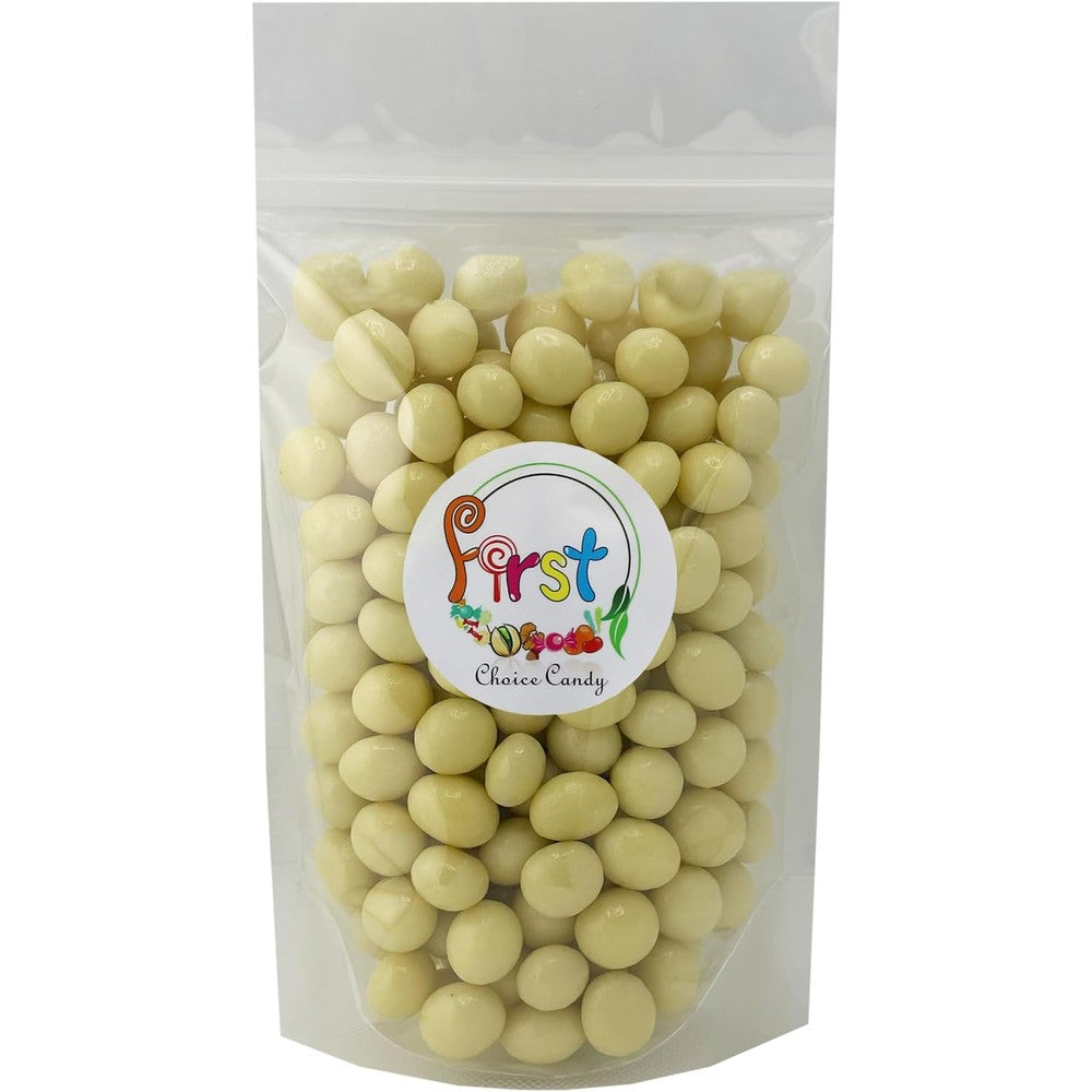 It's Delish Gourmet White Chocolate Covered Roasted Espresso Coffee Beans Premium Crunchy Caffeinated Coffee Candy Snack Bulk Bag 2 Pound