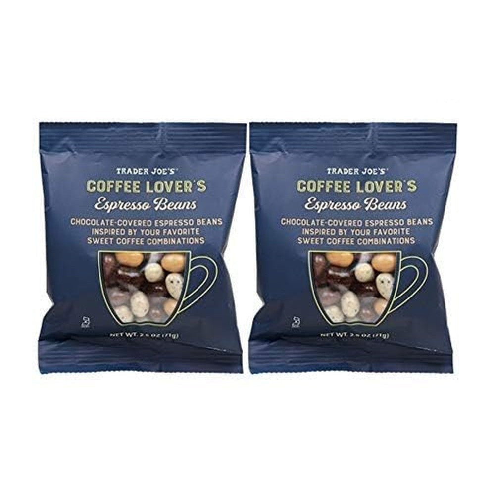 Trader Joe's Coffee Lover's Chocolate Covered Assorted Espresso Beans 2 Pack 5 Ounces Total