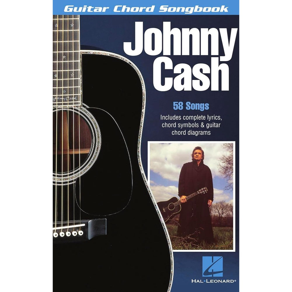 Johnny Cash Guitar Chord Songbook | 58 Classic Hits with Lyrics and Chord Diagrams | Play Folsom Prison Blues, Ring of Fire and I Walk the Line | Sheet Music for Guitarists