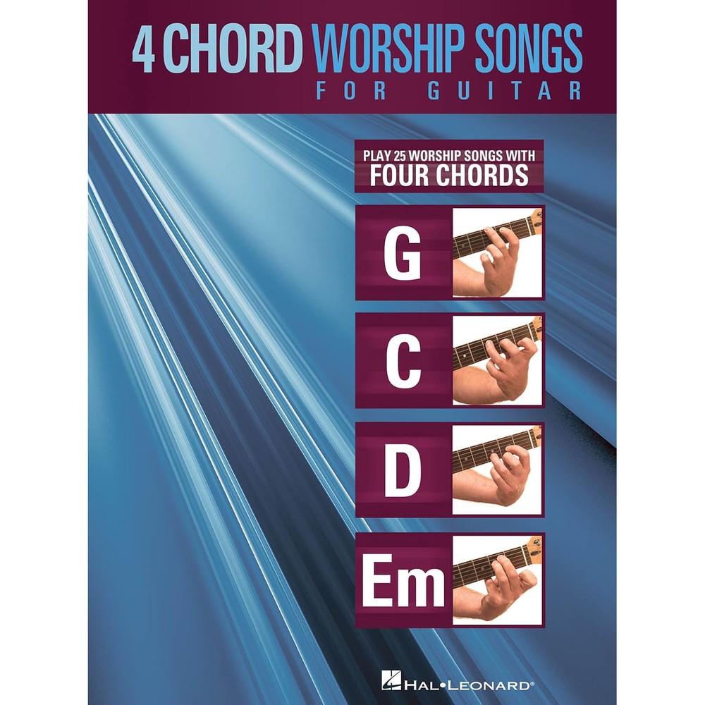 4-Chord Worship Songs for Guitar | Play 25 Contemporary Christian Hits with G-C-D-Em Chords | Easy Guitar Sheet Music Songbook with Lyrics and Tablature | Beginner Praise and Worship Guitar Collection