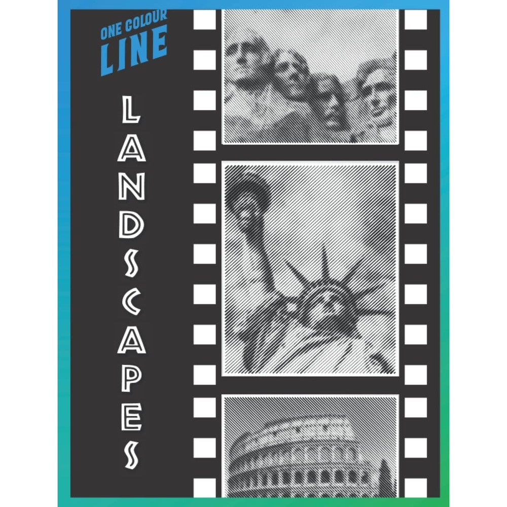One color Line - Landscapes: Coloring Book for Adults (Relaxation & Stress Relief)