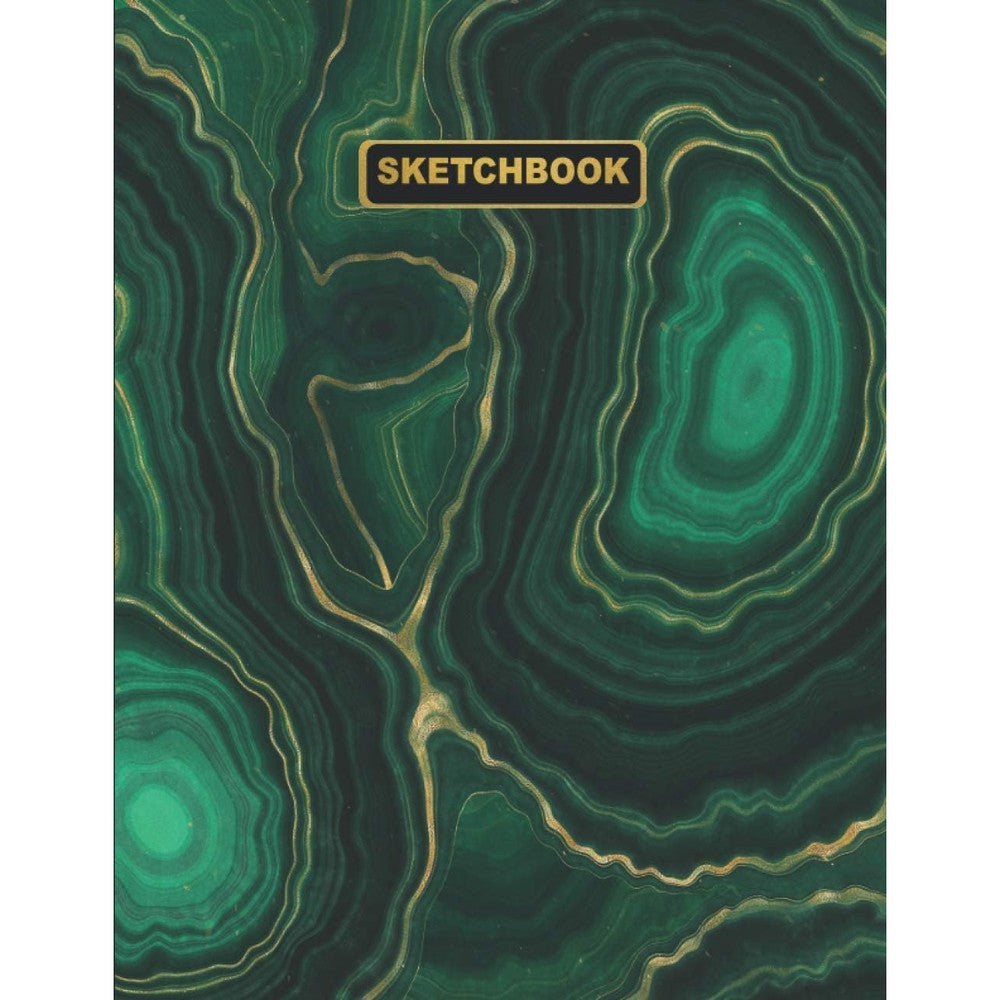 Sketchbook: Green Geode- Sketch Book with Blank Pages for Drawing, Sketching, Writing, and Doodling - Large 8.5 x 11 Drawing Pad - Practice Drawing Skills