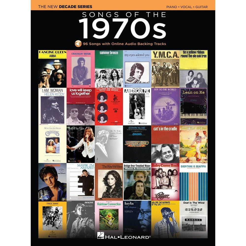 Songs of the 1970s - New Decade Series | Piano/Vocal/Guitar Songbook with Online Backing Play-Along Backing Tracks | Sheet Music of Popular Songs from the Seventies for Practice