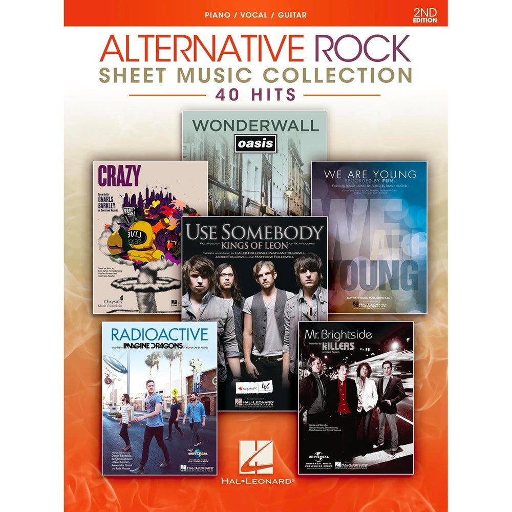 Alternative Rock Sheet Music Collection - 2nd Edition | Piano/Vocal/Guitar Songbook for Students and Performers |40 hits with lyrics chord symbols chord frames | PVG book for practice and performance