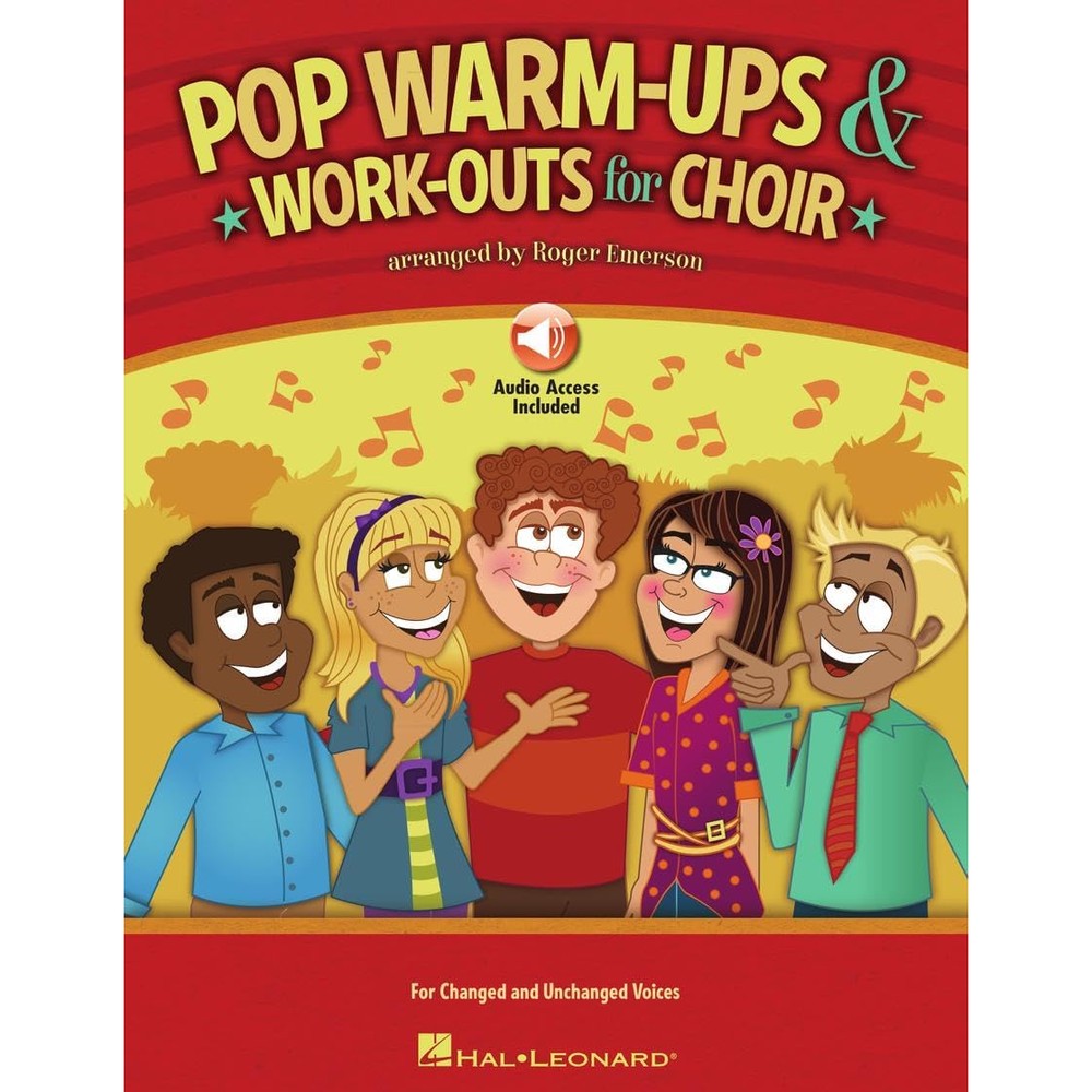 Pop Warm-Ups for Choir by Roger Emerson Book with Online Audio | Vocal Exercises with Classic Rock and Pop Songs | Choir Sheet Music Songbook for Middle and High School | Choral Technique Guide