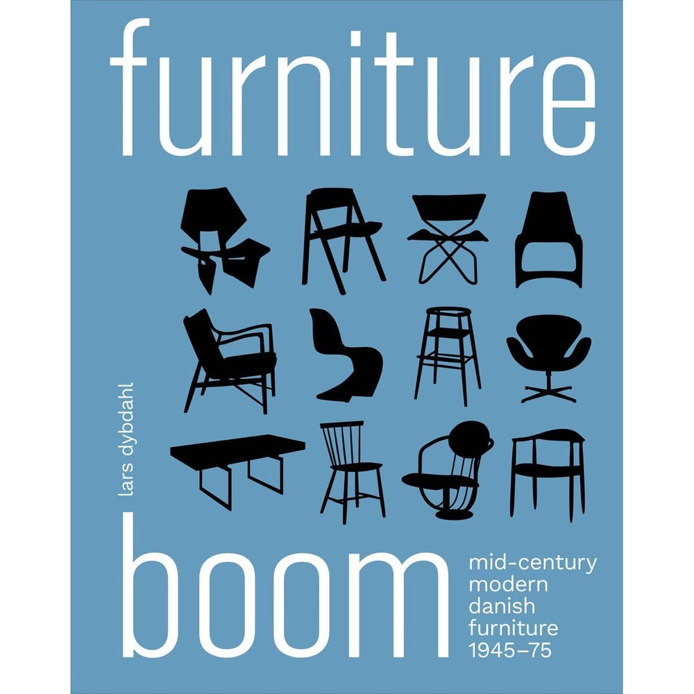 Lars Dybdahl Furniture Boom Mid-Century Modern Danish Hardcover Book front view showcasing architectural cover design.