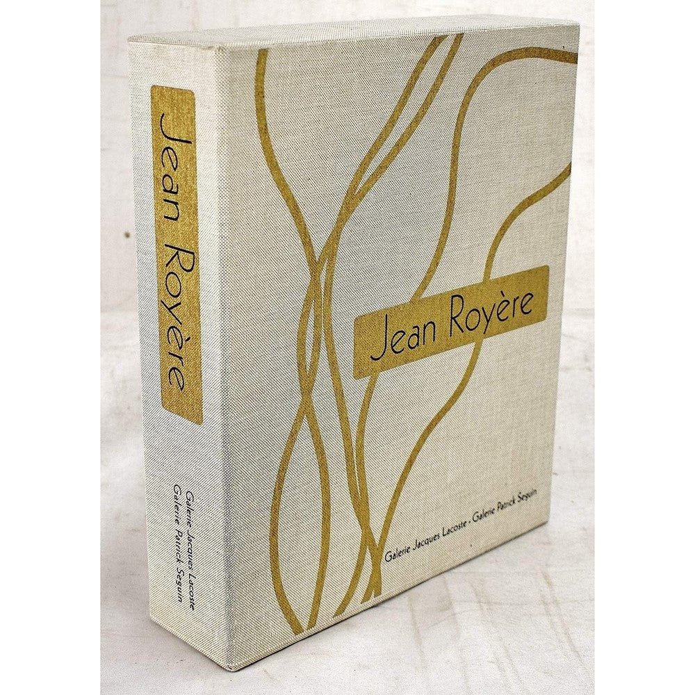 Jean Royere monograph hardcover front view showing the premium protective slipcase set.